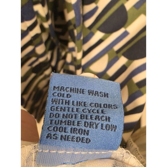 J.McLaughlin XS Womens Patterned Shirt Dress Knee Length Belted Preppy Stretchy - Picture 5 of 8